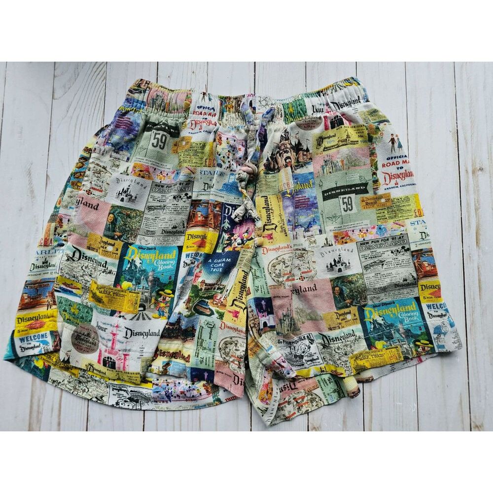 Retro Disney 100 Disneyland Collage Lounge Shorts XS